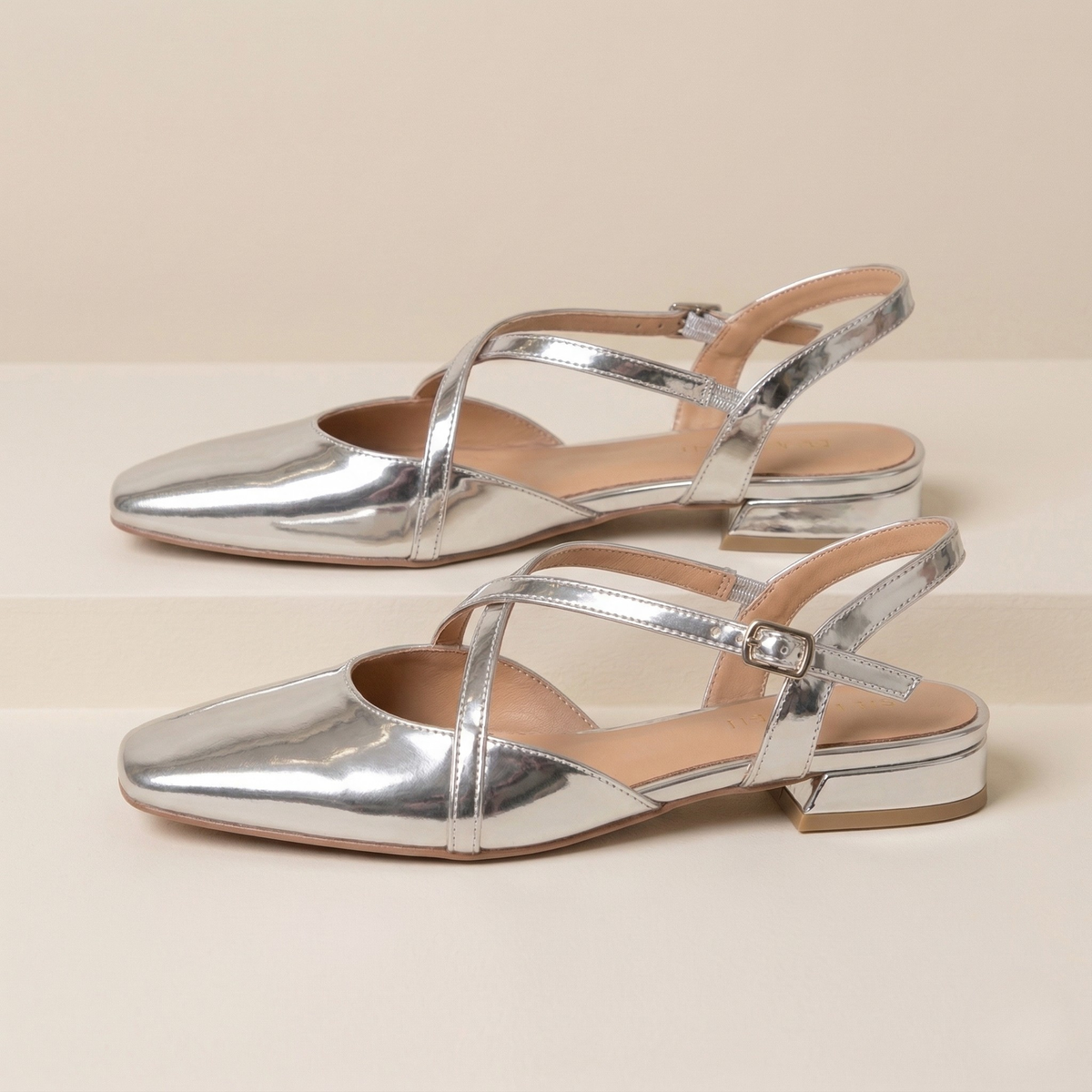 Bria | Refined Cross-Strap Leather Ballet Flats