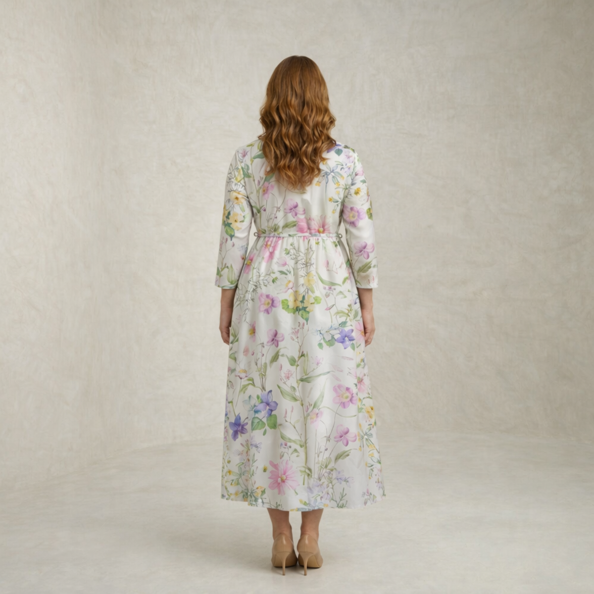 Everly | Floral Button-Front Midi Dress