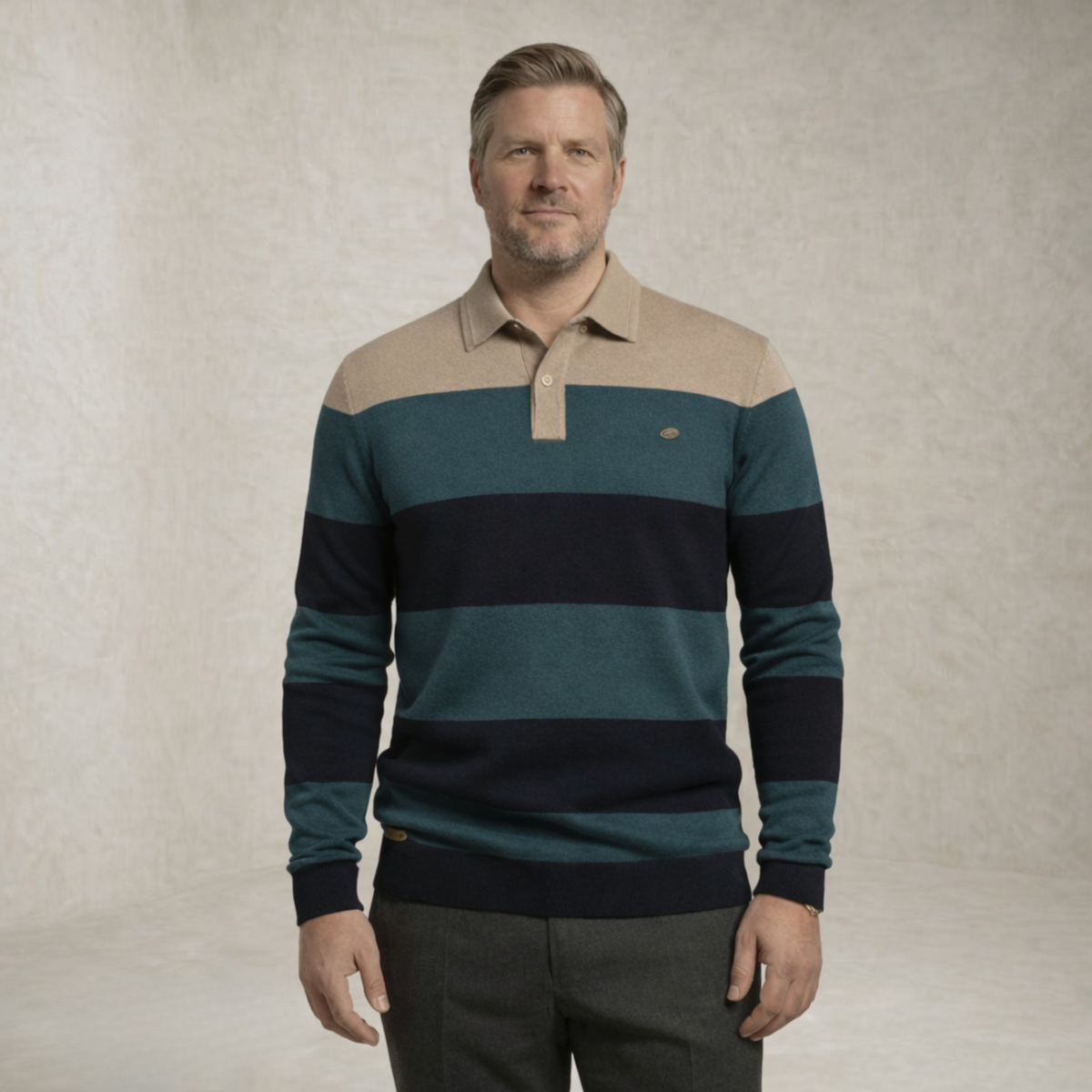 Henry | Striped Polo Collar Sweater