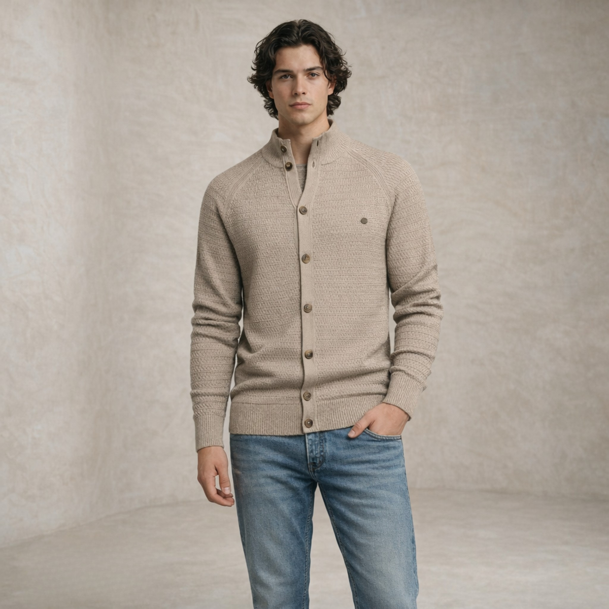 Jack | Mock Neck Buttoned Sweater