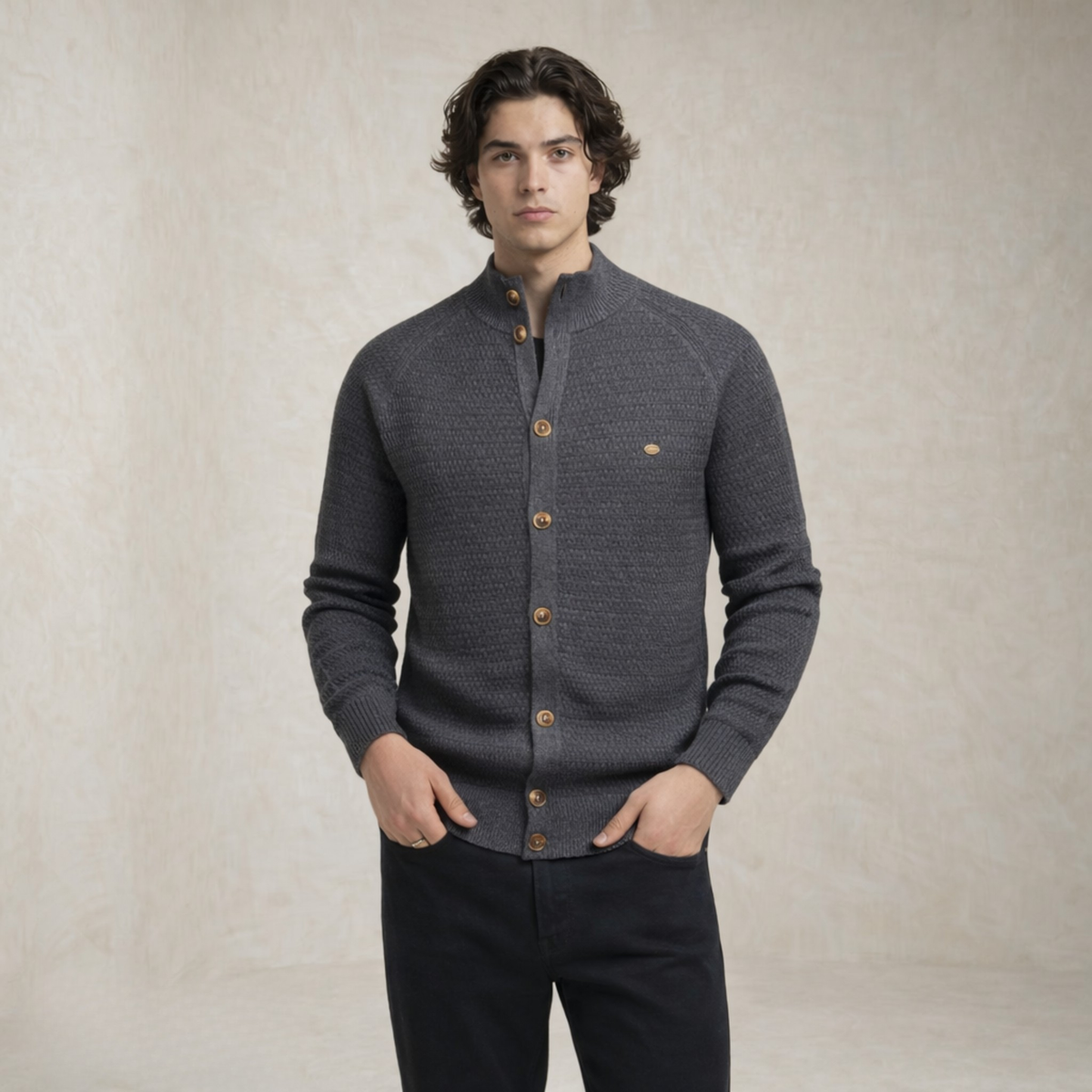 Jack | Mock Neck Buttoned Sweater