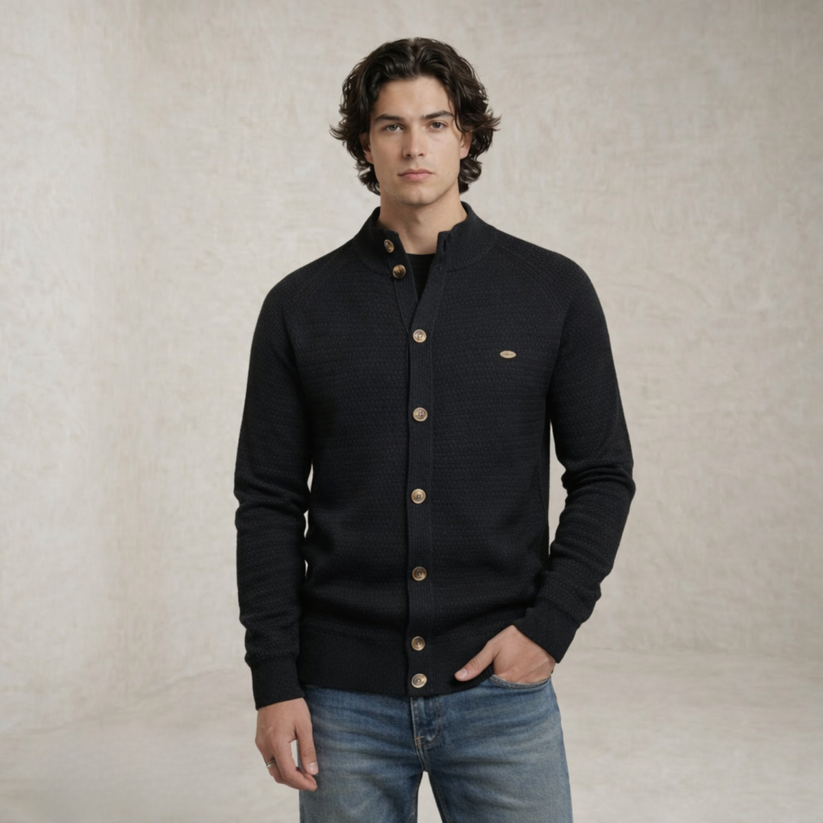 Jack | Mock Neck Buttoned Sweater