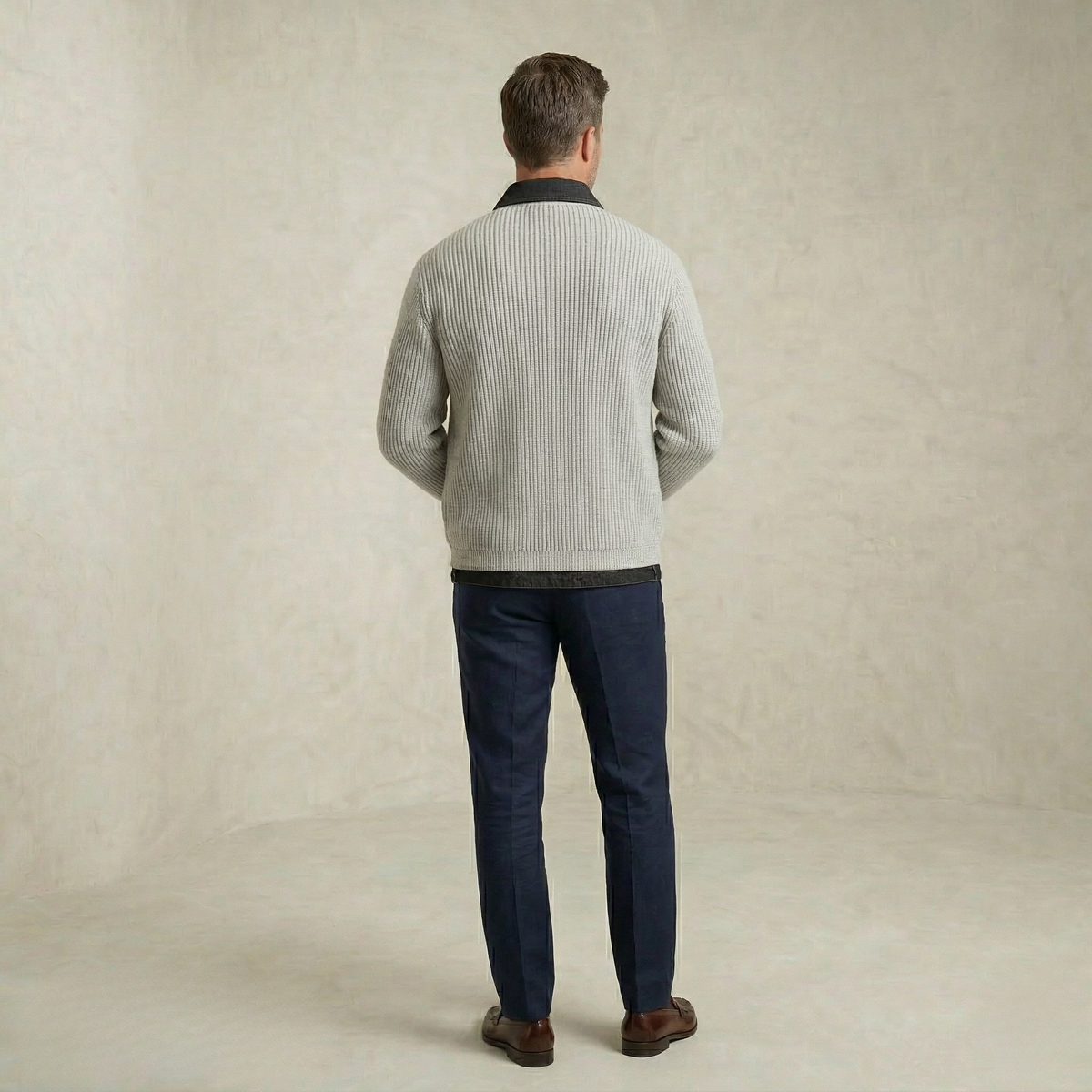 Liam | Wool & Denim-Lined Cardigan Jacket