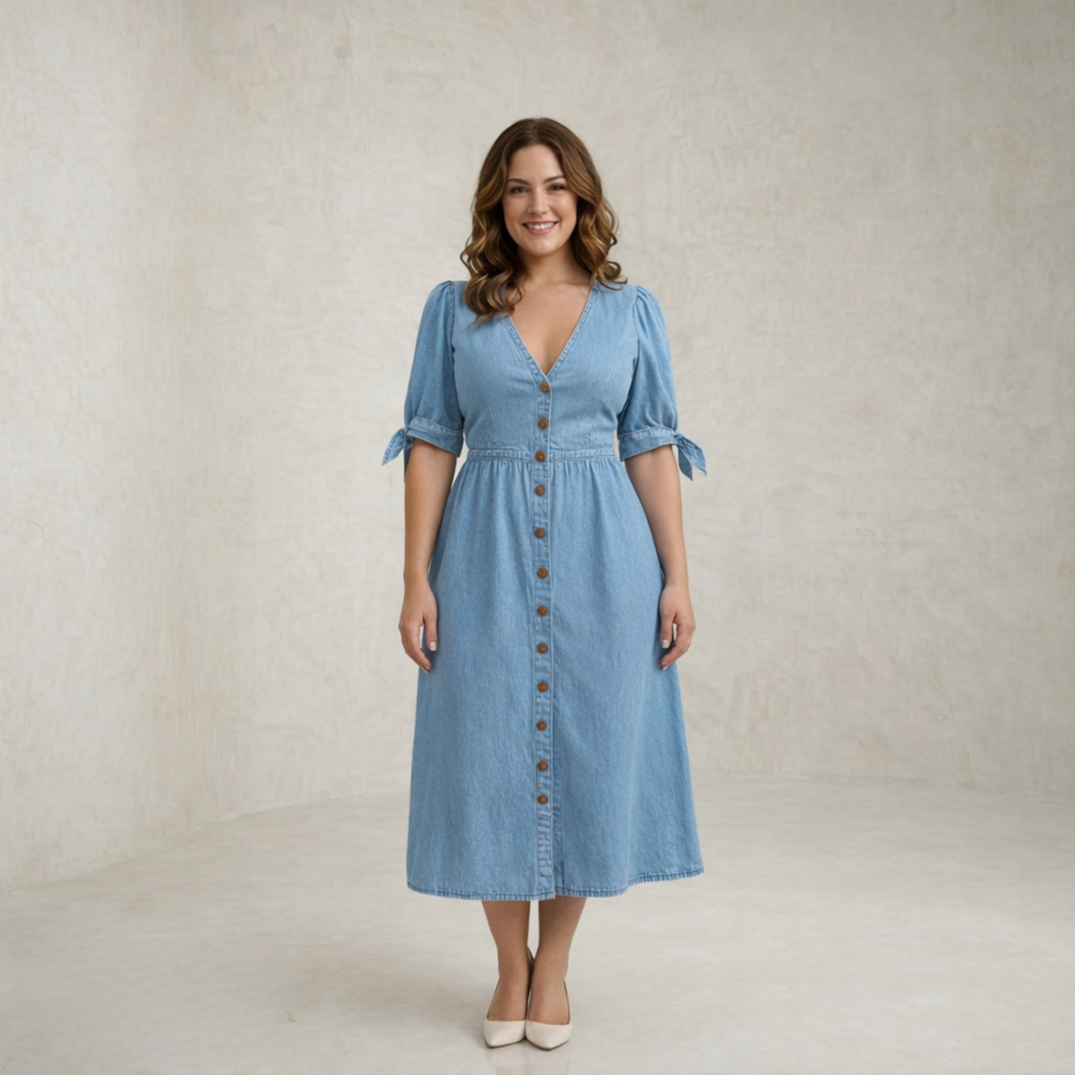 Paige | Buttoned Denim Maxi Dress