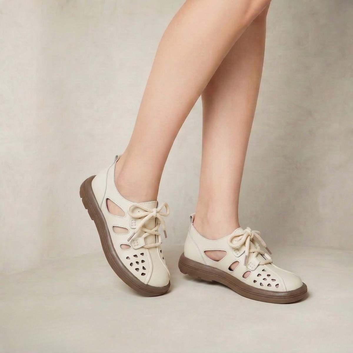 Valerie | Premium Soft Leather Ventilated Flats