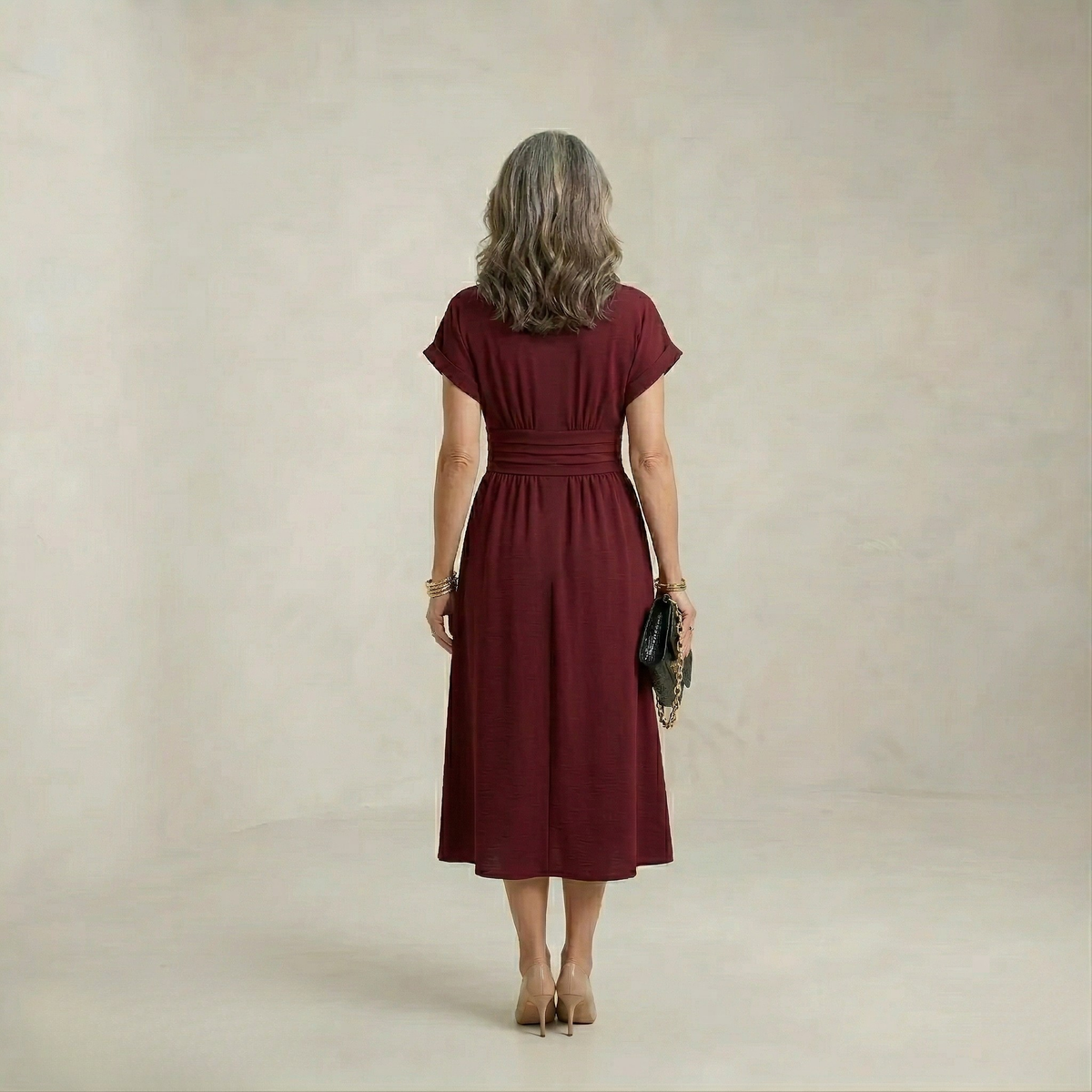 Violet | Modern Edge V-Neck Midi Dress