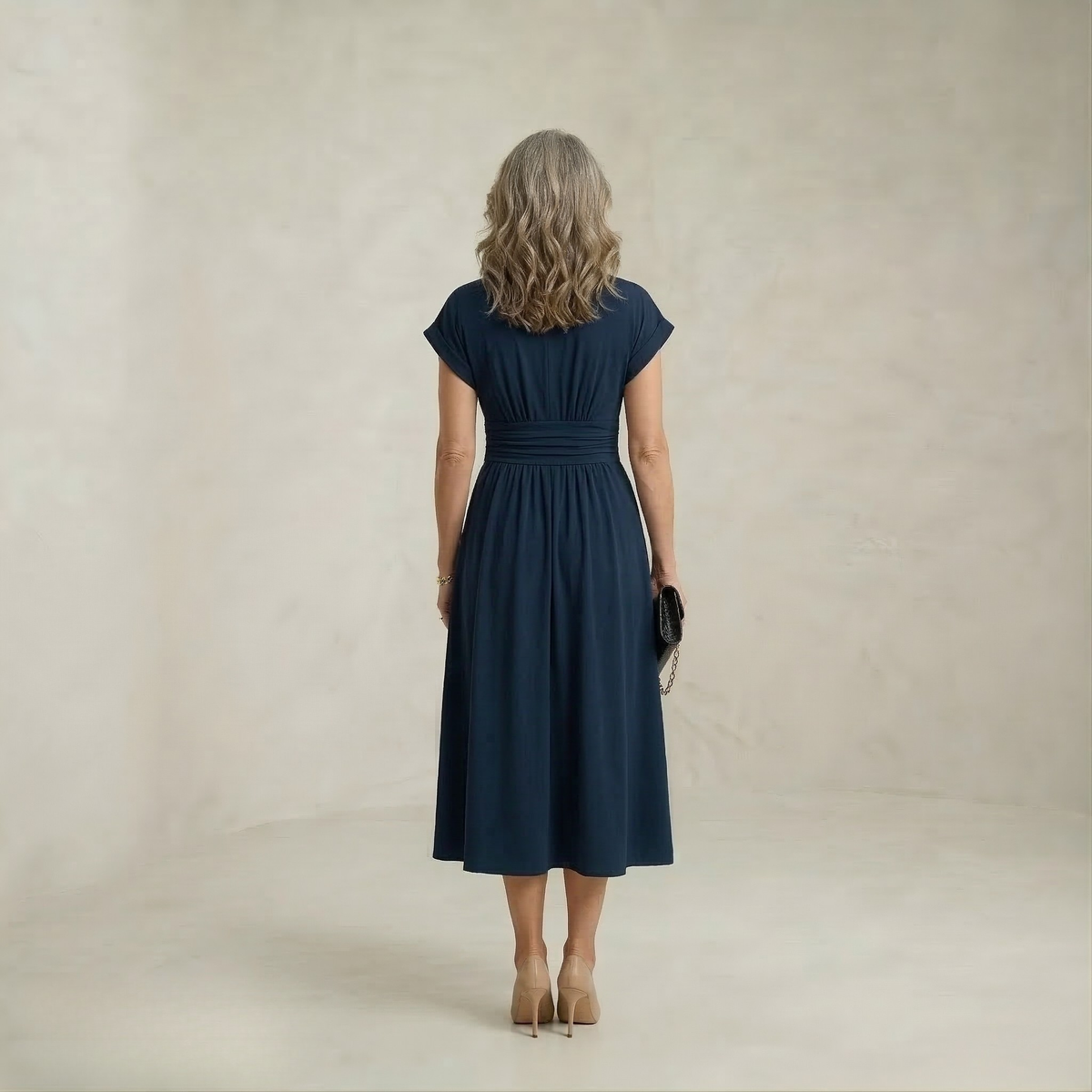 Violet | Modern Edge V-Neck Midi Dress